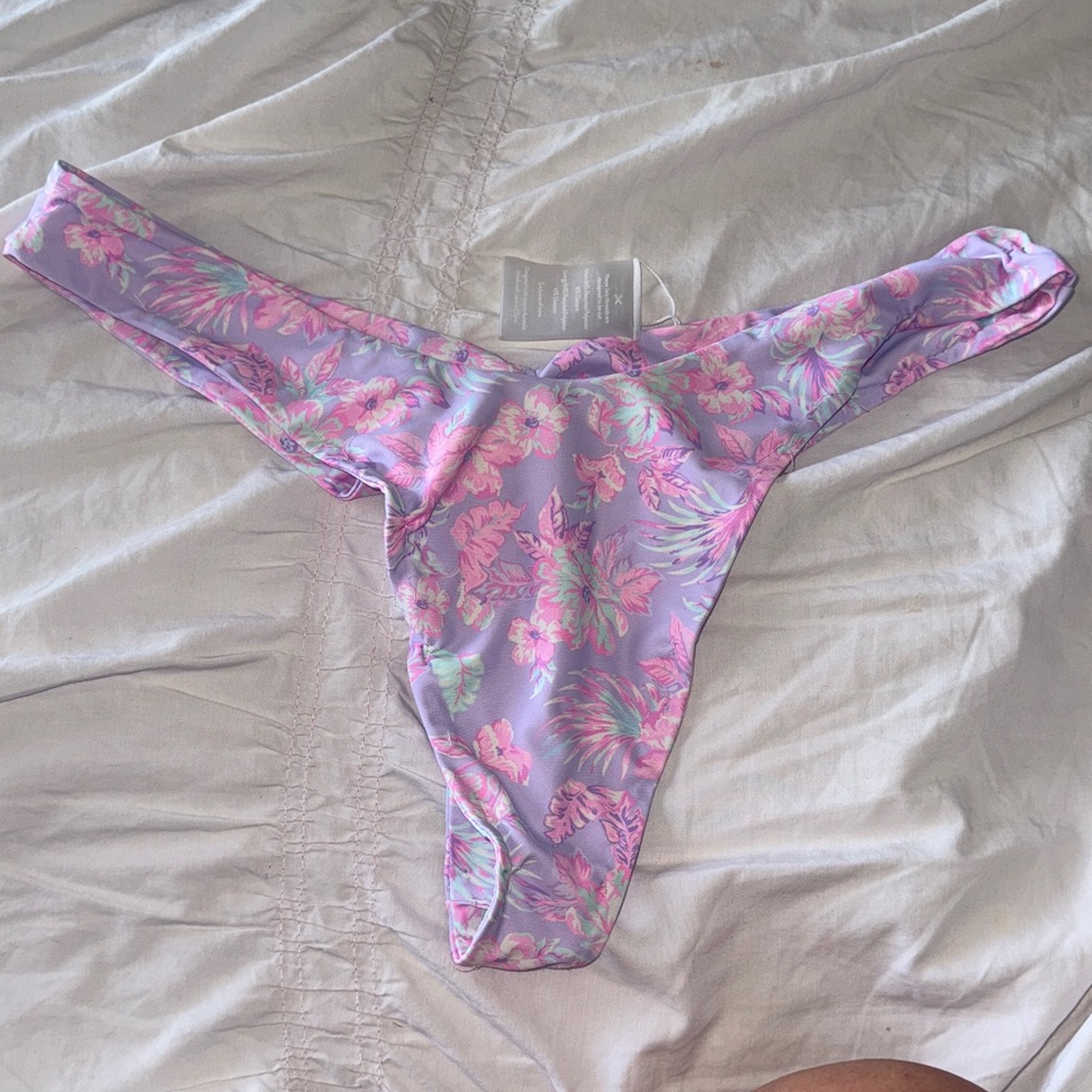 Kulani Kinis Pink and Purple Floral Bikini Bottom